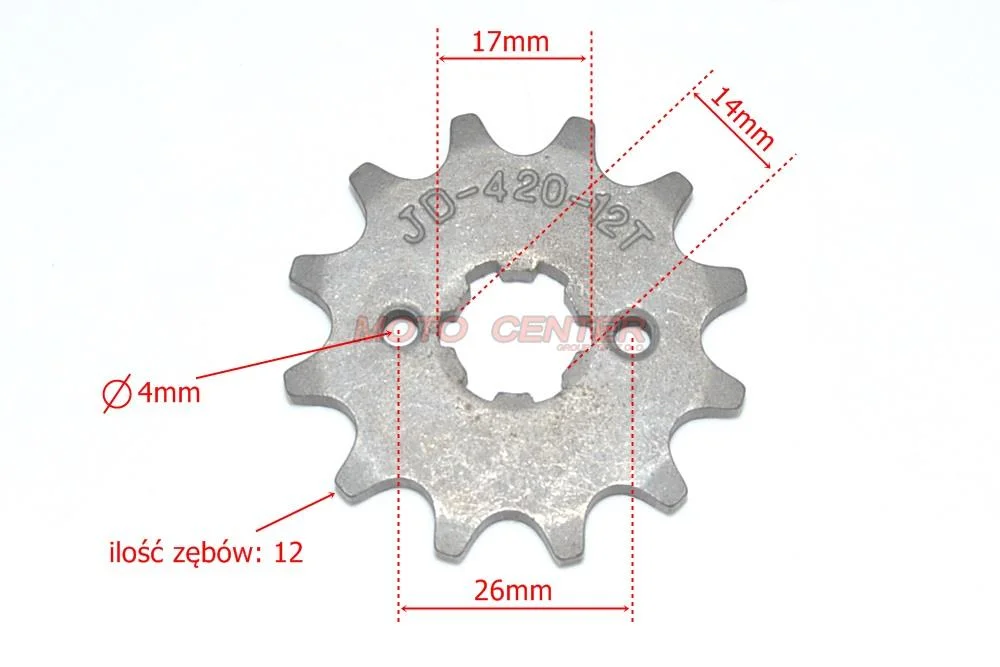 Zębatka przód 420 12Z ATV motorower Cross 50 110 125 — ujęcie 2