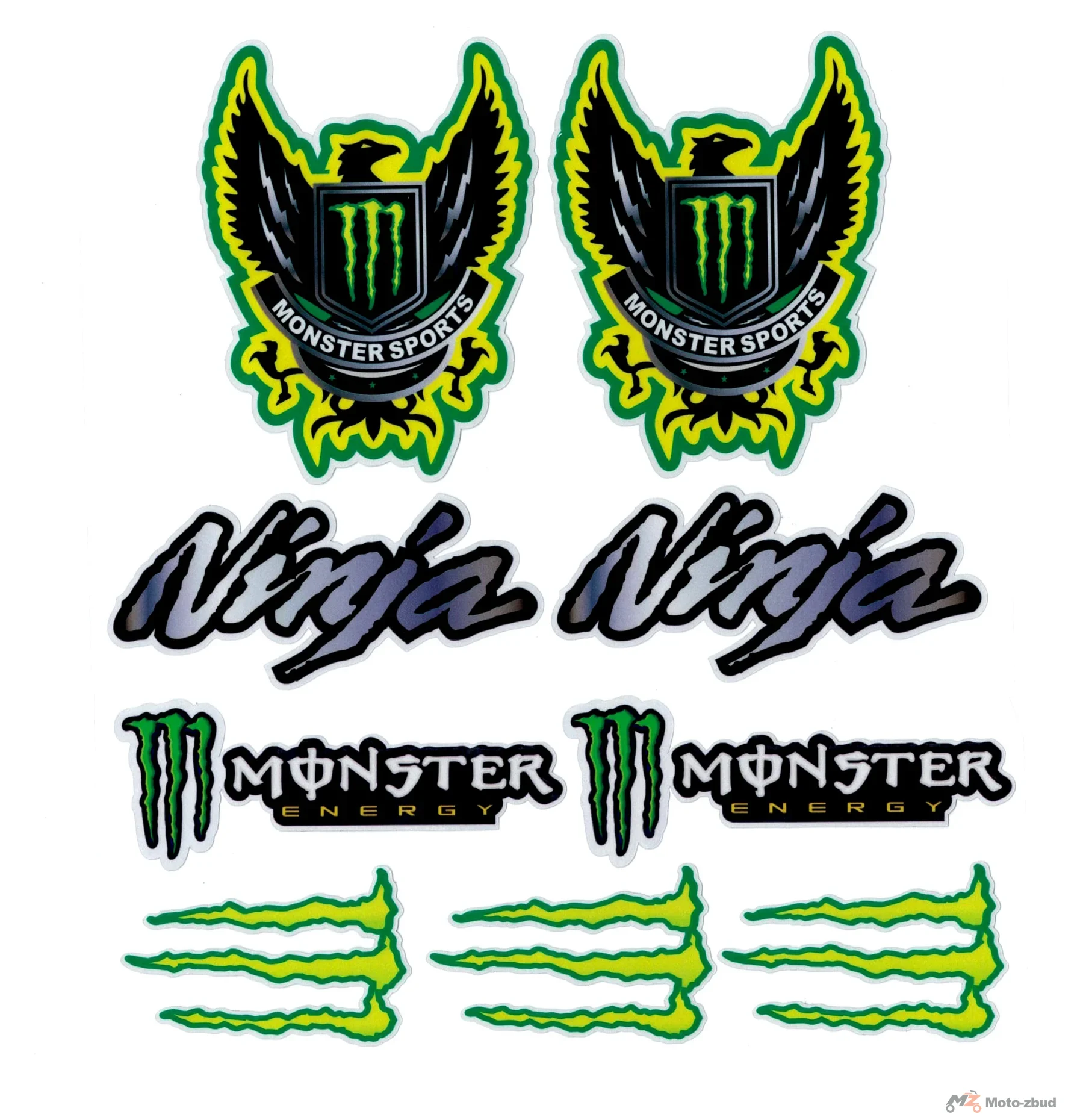 Naklejki motocyklowe zestaw ver.012 24 × 32 cm duże