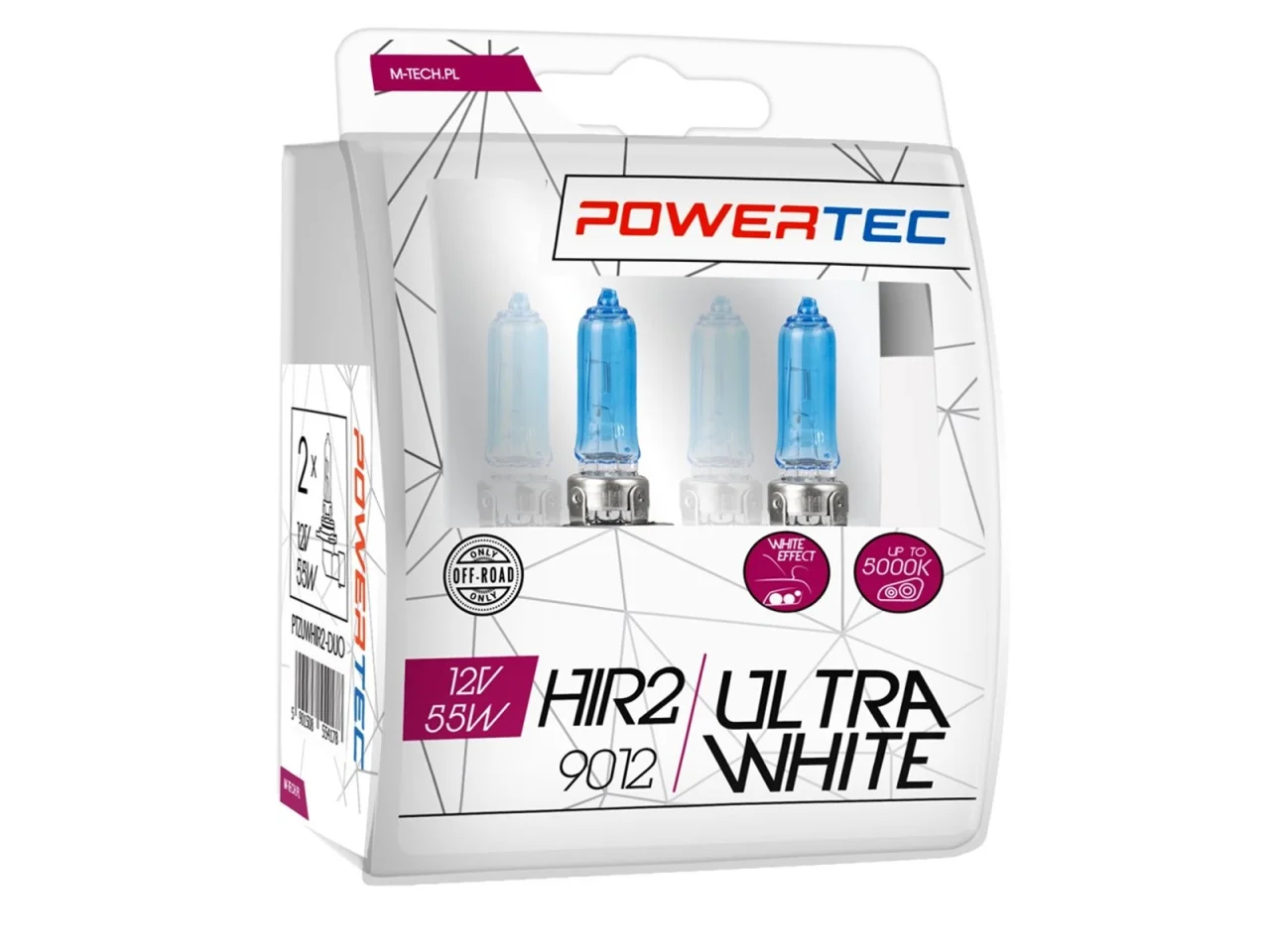 Żarówka HIR2 12V 55W POWERTEC UltraWhite +100% 2szt. DUO — ujęcie 2