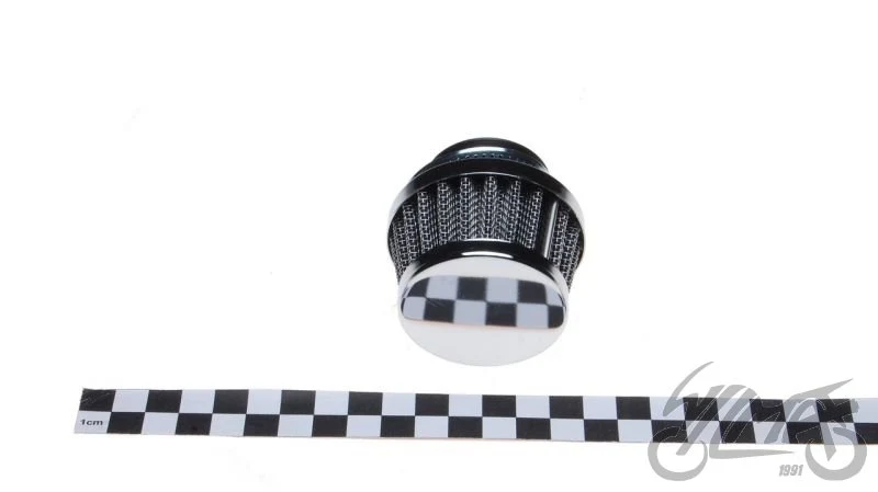 Filtr powietrza 32 mm stożkowy mały niski chrom — ujęcie 2