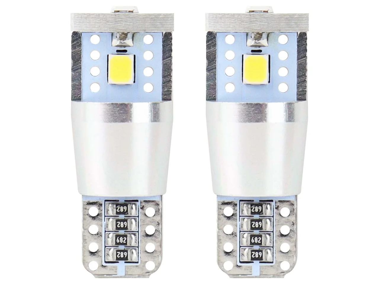 Żarówka W5W T10 12V/24V 3xLED SMD2835 CANBUS biała AMIO (2szt.) — ujęcie 5