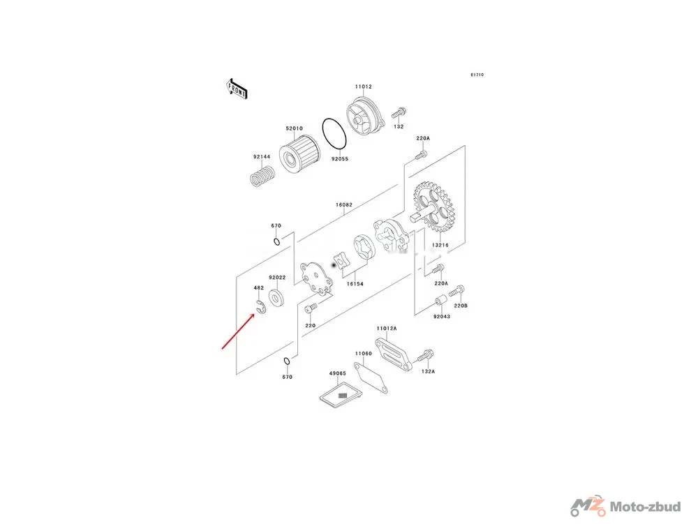 Podkładka zabezpieczenie wałka pompy oleju CIRCLIP 6 mm Kawasaki — ujęcie 2