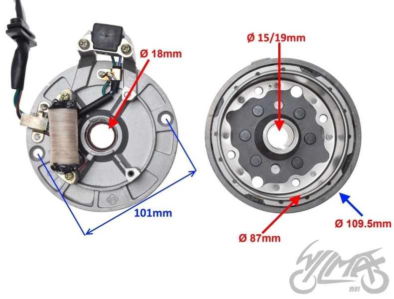 Stator z kołem magnesowym silnik YX140 — komplet — ujęcie 2