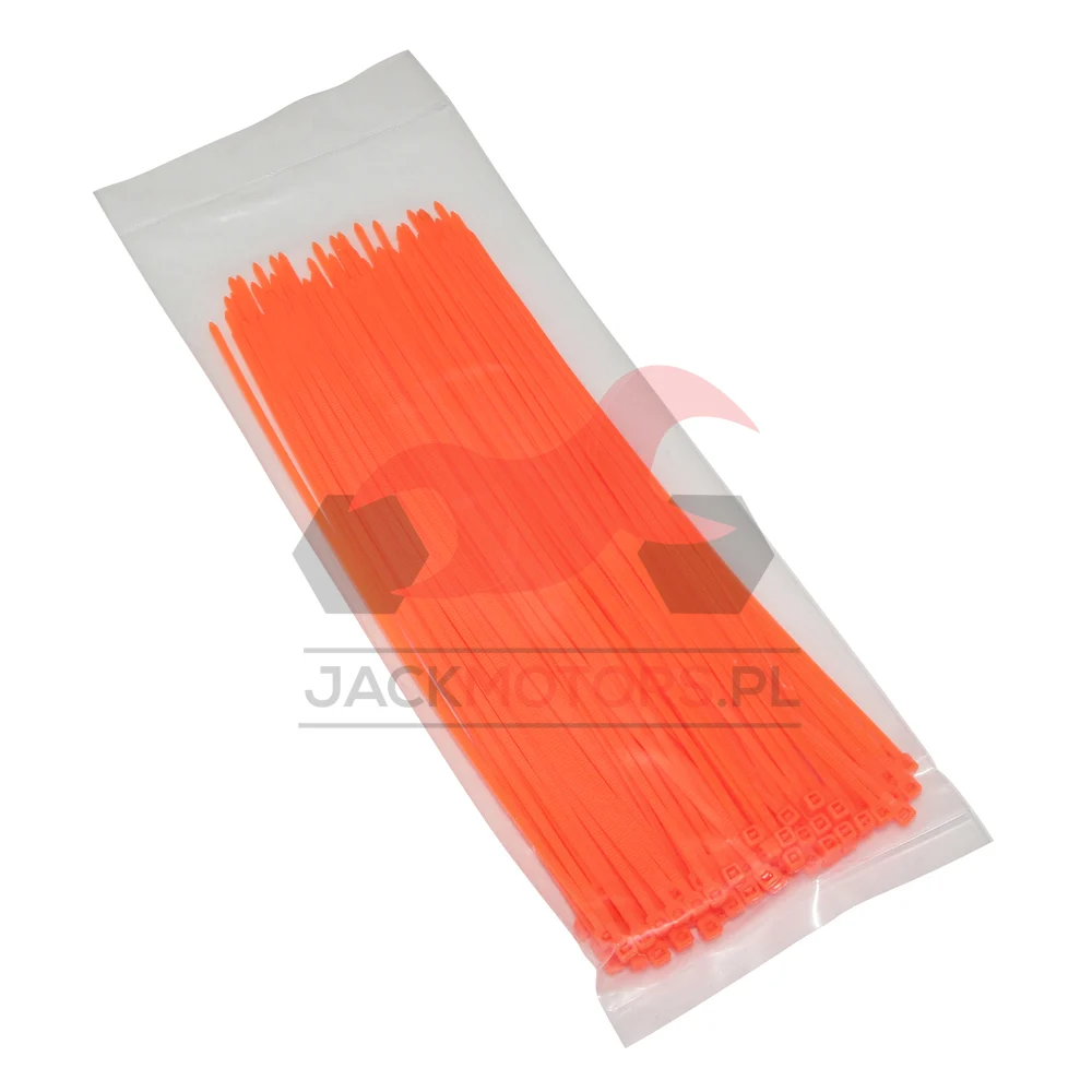 Opaska zaciskowa P2R nylon 2,5 × 200 mm pomarańczowa fluo zestaw — ujęcie 1