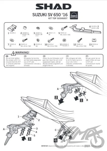 Stelaż kufra tył SHAD do Suzuki sv 650 sv 650 × 16 — ujęcie 2