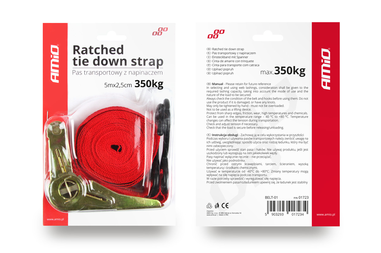 Pas transportowy mocujący z napinaczem 350 kg 25 mm 5 m BELT-01 — ujęcie 9