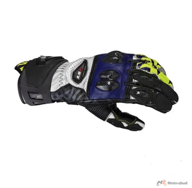 Rękawice motocyklowe LS2 Feng Racing Black Blue L  — czarny — rozmiar L