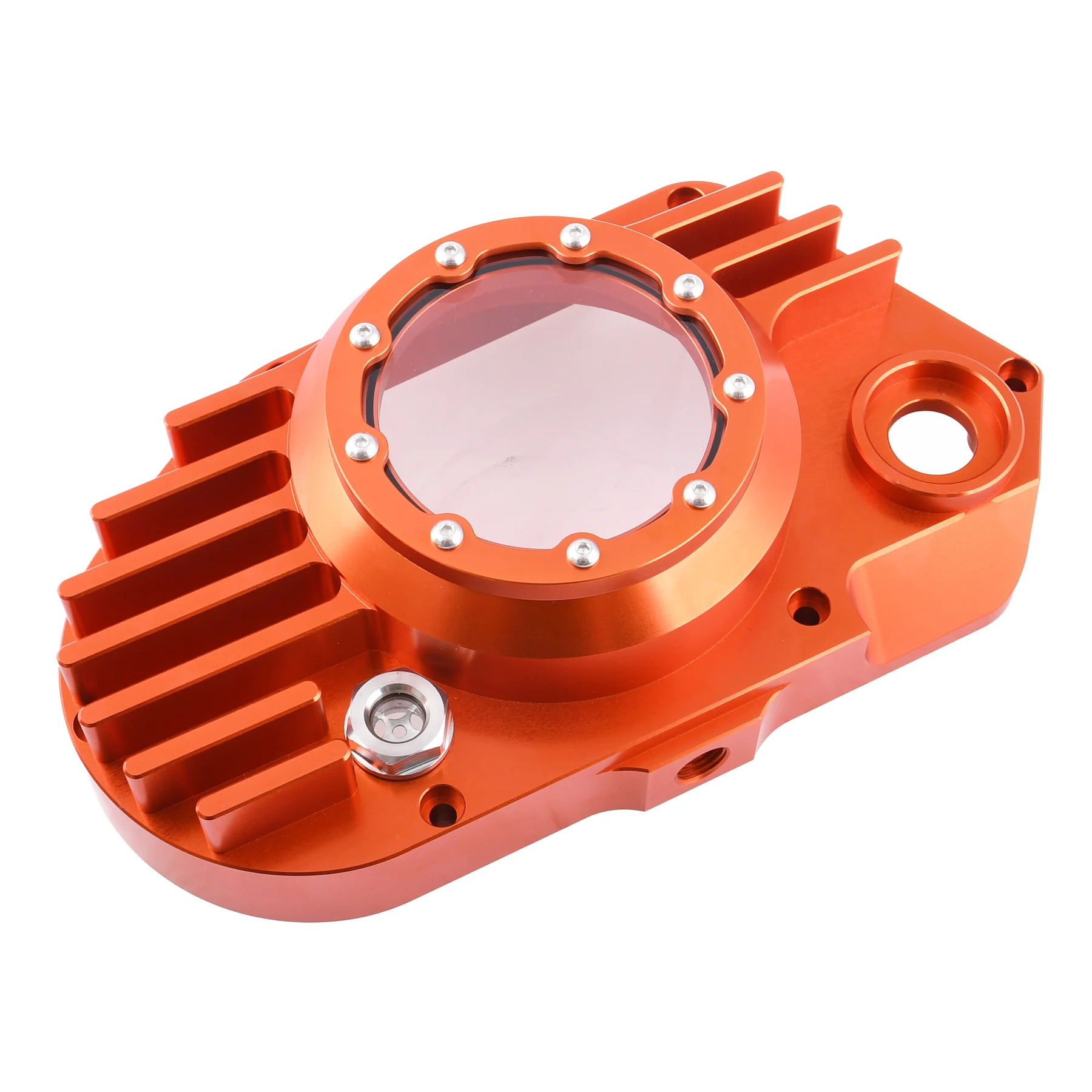 Pokrywa silnika Simson S51 SR50 lewa aluminium CNC clear pomarańczowa + śruby DPR Performance — ujęcie 5