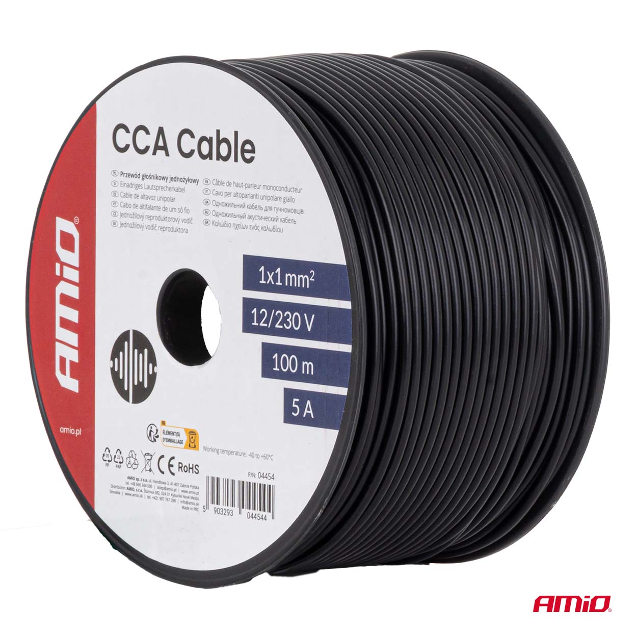 Przewód jednożyłowy czarny Cable CCA 1x1mm2 100m 5A 12/230V — ujęcie 5