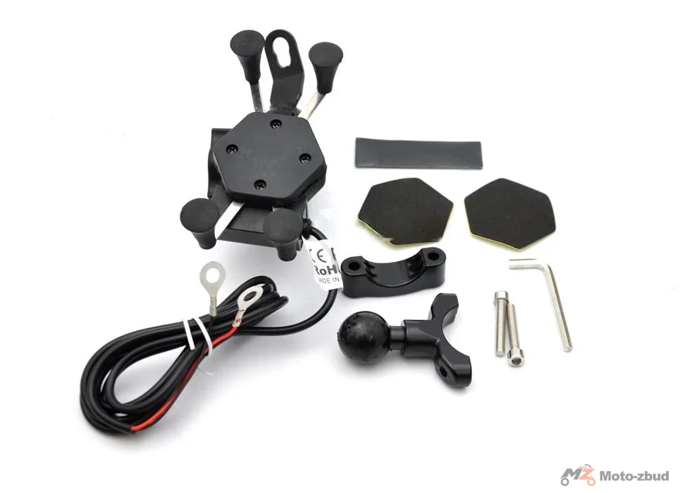 Uchwyt motocyklowy na telefon z ładowarką typ: RAM L + USB
