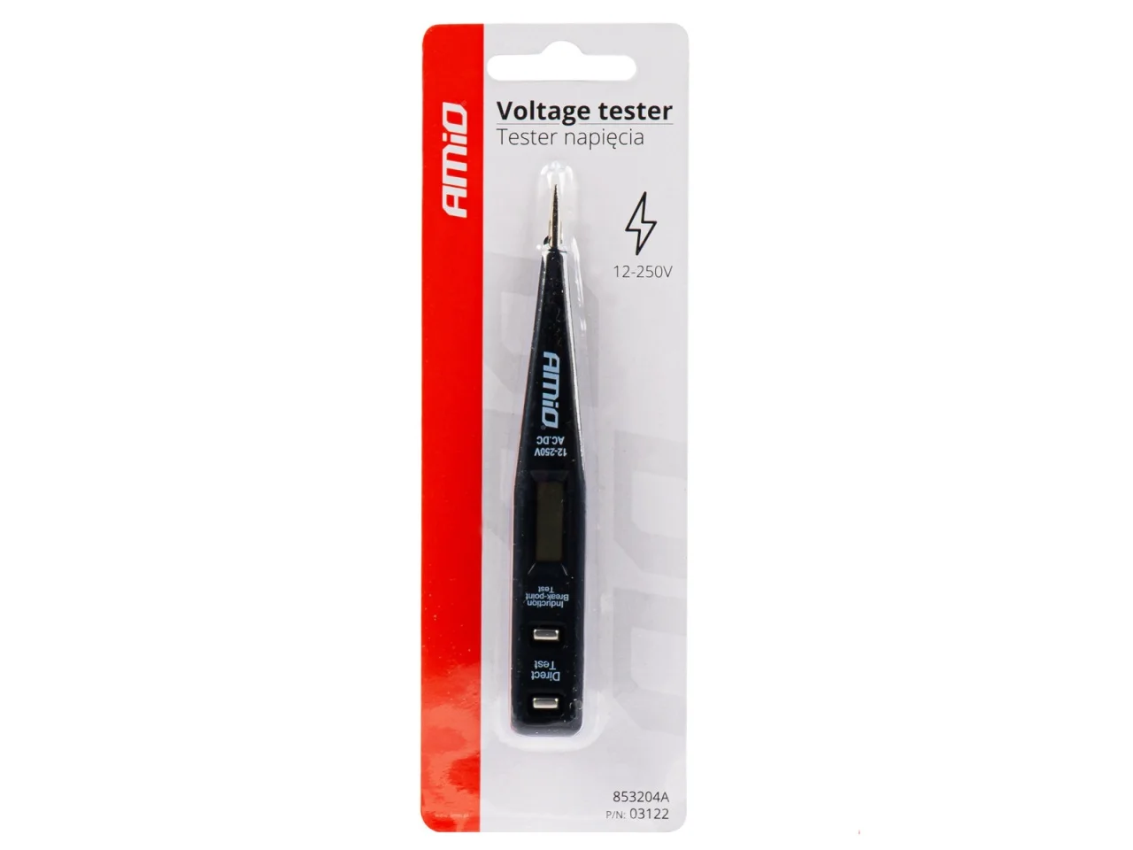 Tester / próbnik napięcia 12-250V DC/AC z LCD — ujęcie 2
