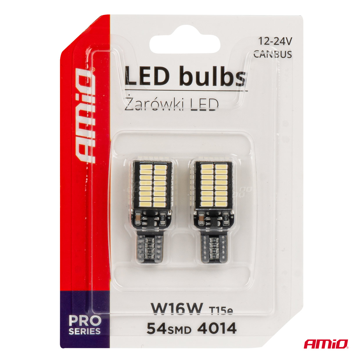 Żarówki LED CANBUS PRO series T15e W16W 54x4014 SMD White 12 V 24 V — ujęcie 5