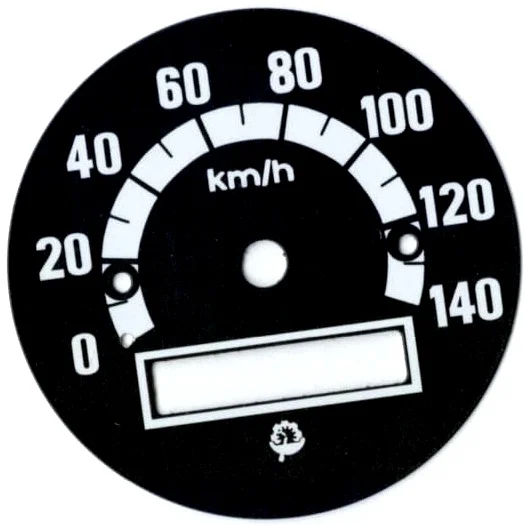 Tarcza / cyferblat licznika WSK 140KM/H czarny PL — ujęcie 1