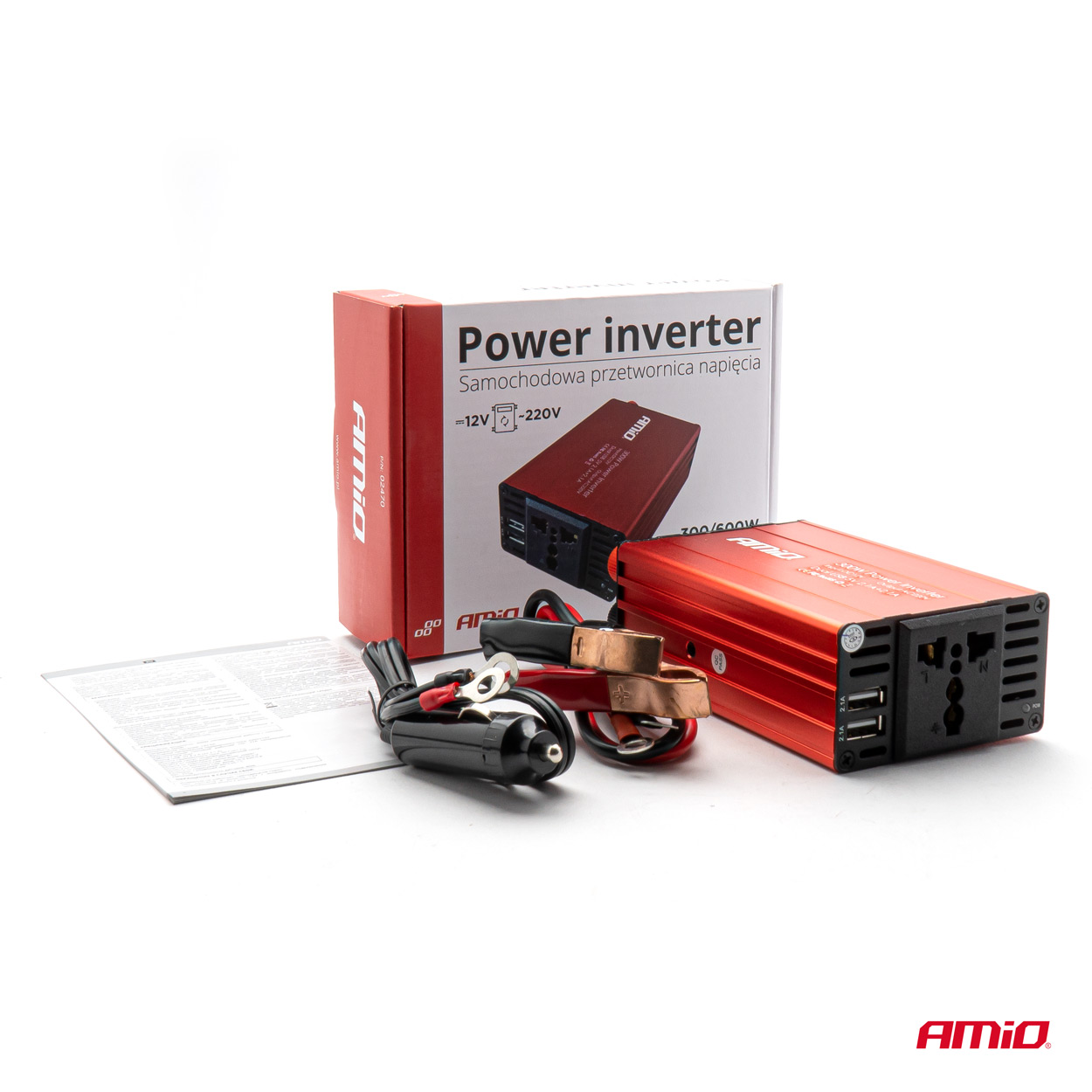 Przetwornica napięcia 12V/220V 300W/600W 2xUSB PI03 — ujęcie 8