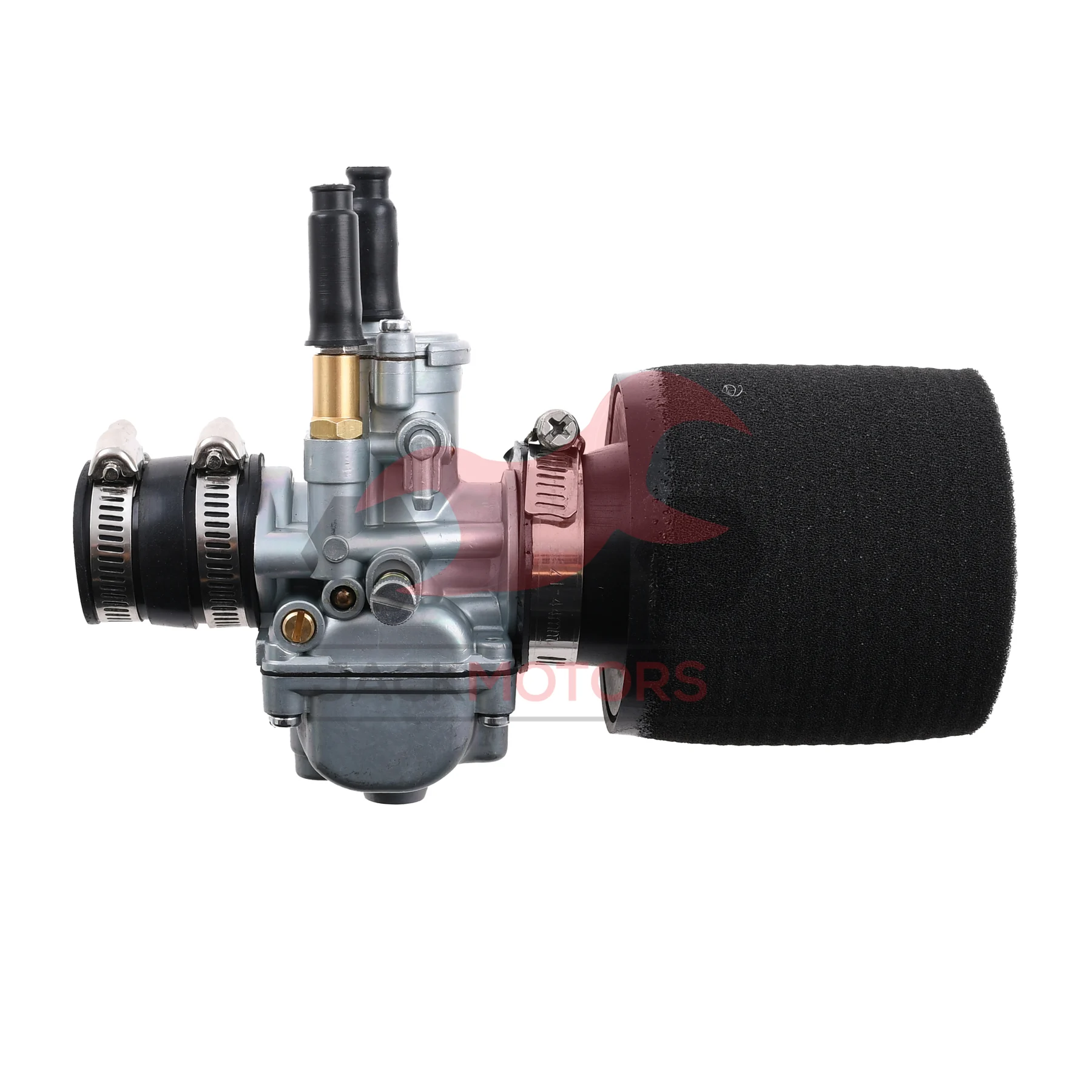 Gaźnik WSK 125 21 mm + króciec + filtr powietrza gąbka Dellorto Replika delux · ssanie na linkę — ujęcie 3