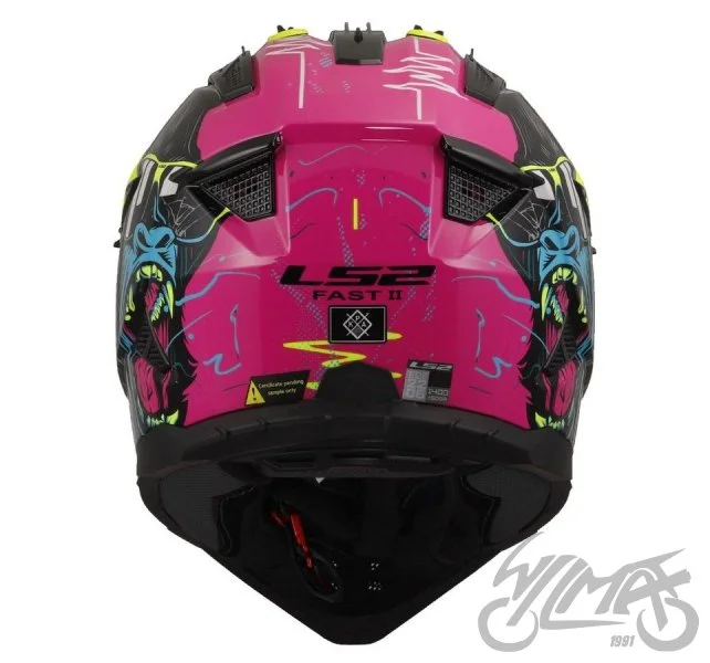 Kask LS2 MX708 Fast II gorilla bl/lin h-v yel M — ujęcie 4