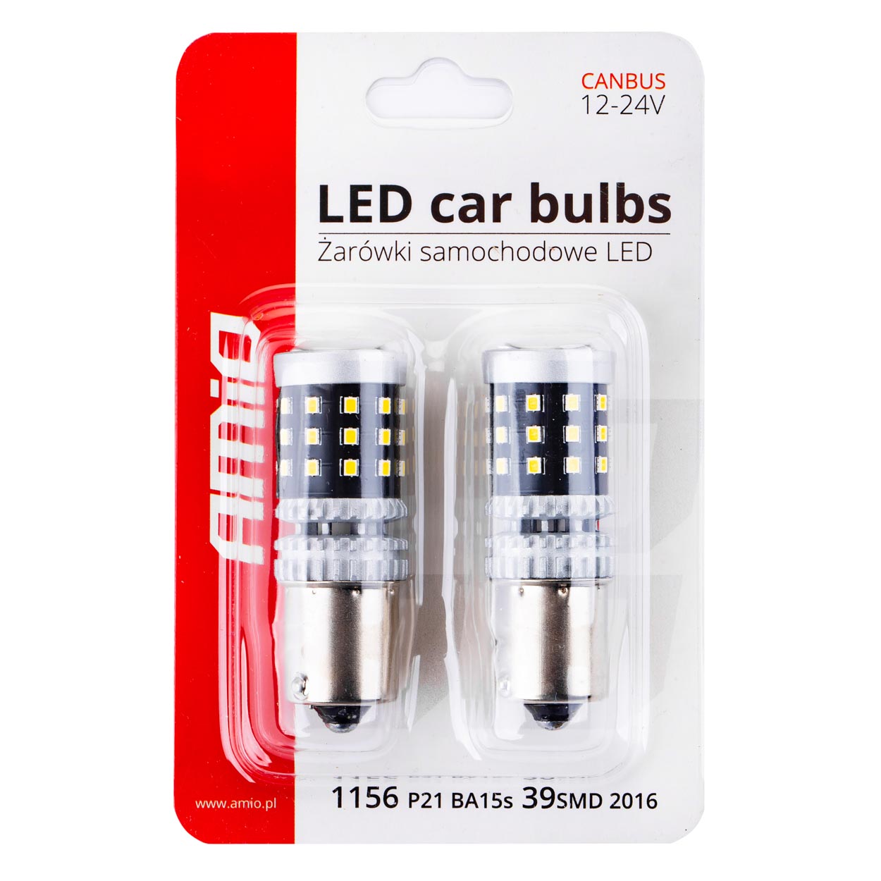 Żarówki LED CANBUS 2016 39SMD 1156 BA15S P21W R10W R5W White 12 V 24 V — ujęcie 4