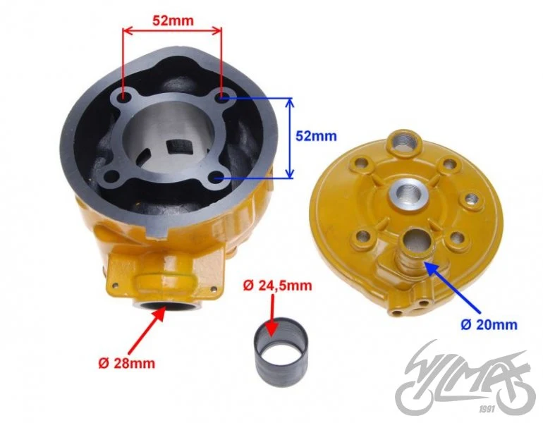Cylinder AM6 / AM4-5 LC, tłok 47 mm z 1 pierścieniem, 67,6 cm³ — ujęcie 2