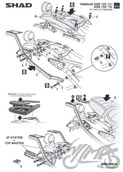 Stelaż kufra tył SHAD do Yamaha xsr 125 — ujęcie 3