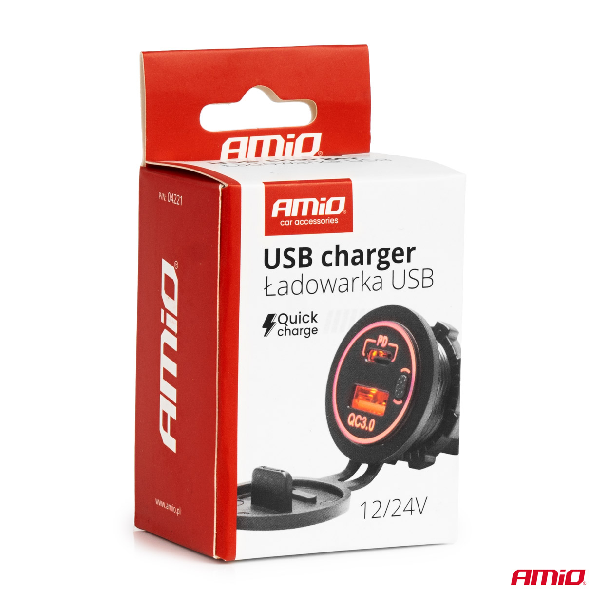 Ładowarka samochodowa z gniazdami USB wodoodporna USB + USB-C QC3.0 12 V 24 V — ujęcie 5