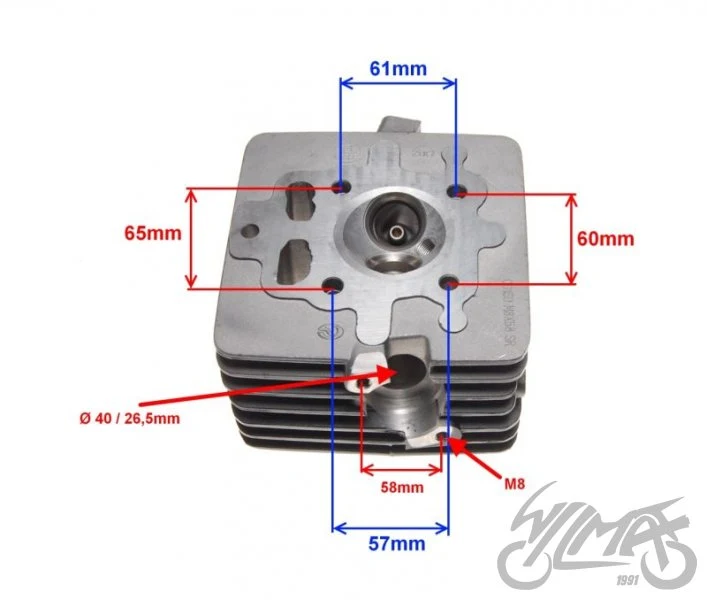 Głowica do Shineray XY150-10D, komora 62 mm — ZQG0041 — ujęcie 2