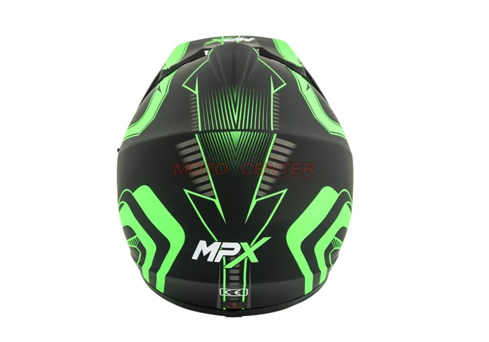 Kask crossowy MPX Dziecięcy WL-801A czarny mat/zielony XS — ujęcie 4
