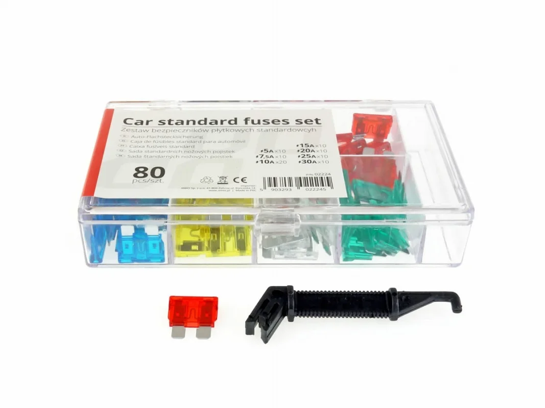 Bezpieczniki płytkowe standard pudełko 80 szt. MIX