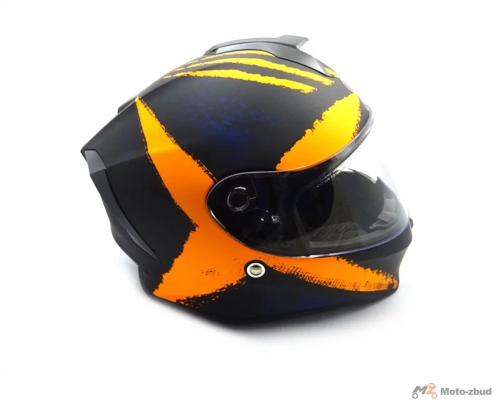 Kask VCAN model V151 rebel neon orange integralny czarny mat-pomarańczowy M — ujęcie 2
