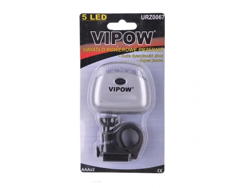 Lampa rowerowa przednia VIPOW — ujęcie 2