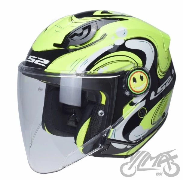 Kask LS2 OF622 funny II glup Hi-Vis Yellow — rozmiar L — ujęcie 1