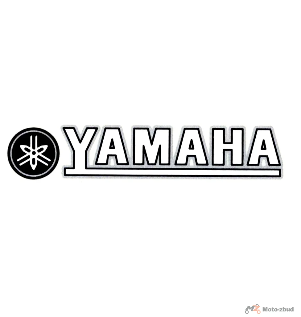 Naklejka Yamaha biel-czerń-srebr + logo kpl.