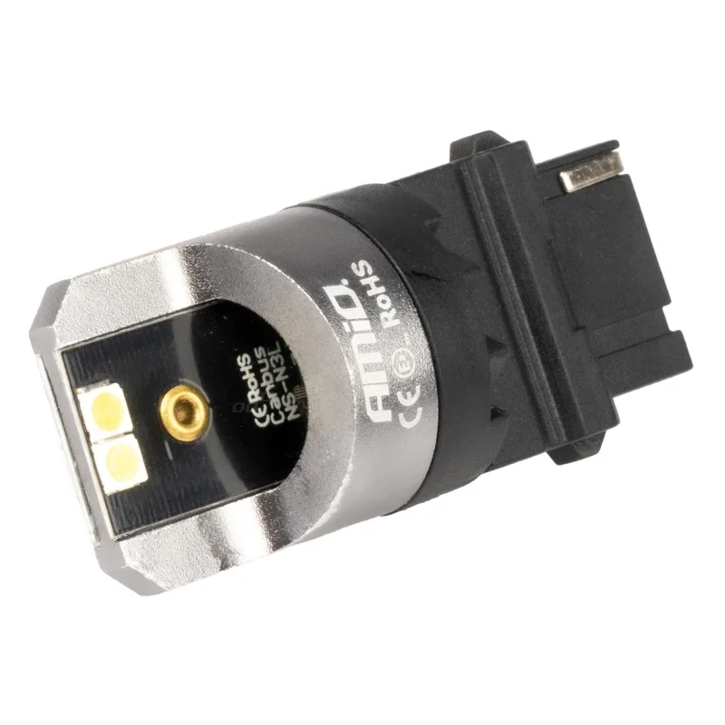 Żarówka P27W 12V/24V 4xLED SMD3030 CANBUS biała AMIO (2szt.) — ujęcie 3