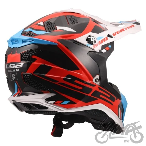 Kask crossowy LS2 MX700 Subverter Evo II Stomp White Blue Red — S — ujęcie 5