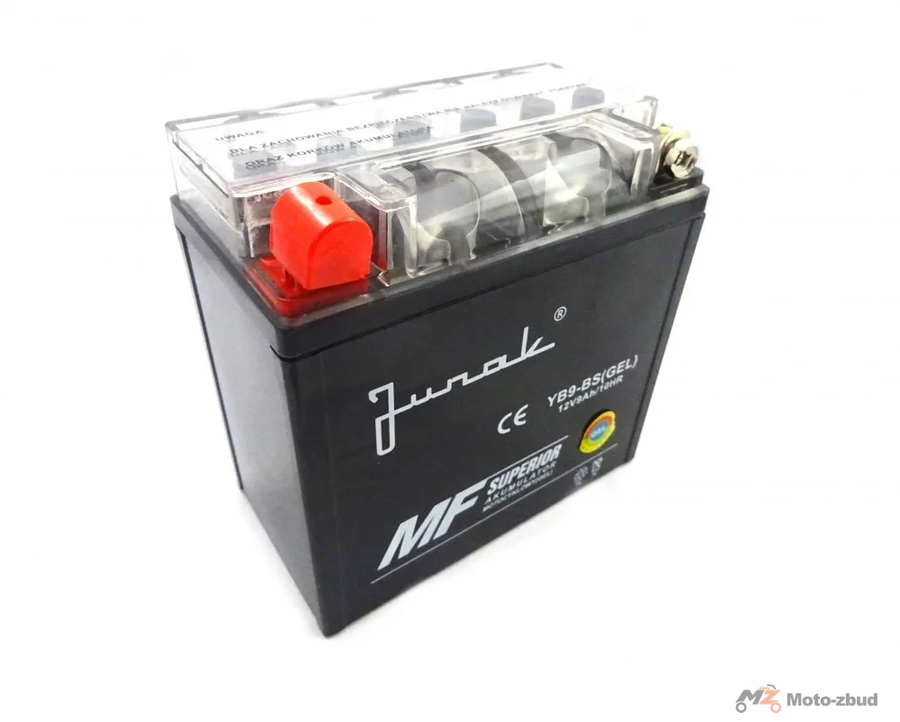 Akumulator Junak XRAY125/FURIOUS/M15/M16/RSX/RX ONE/SC125/RX2 125/320 cm³ akumulator Junak 12 V/9 Ah YB9-BS (GEL) żelowy (+-) (wys.x szer.x dł.) (134*76*137) (spakowane po 8 sztuk) (nr rej.E0011444BW) — ujęcie 2