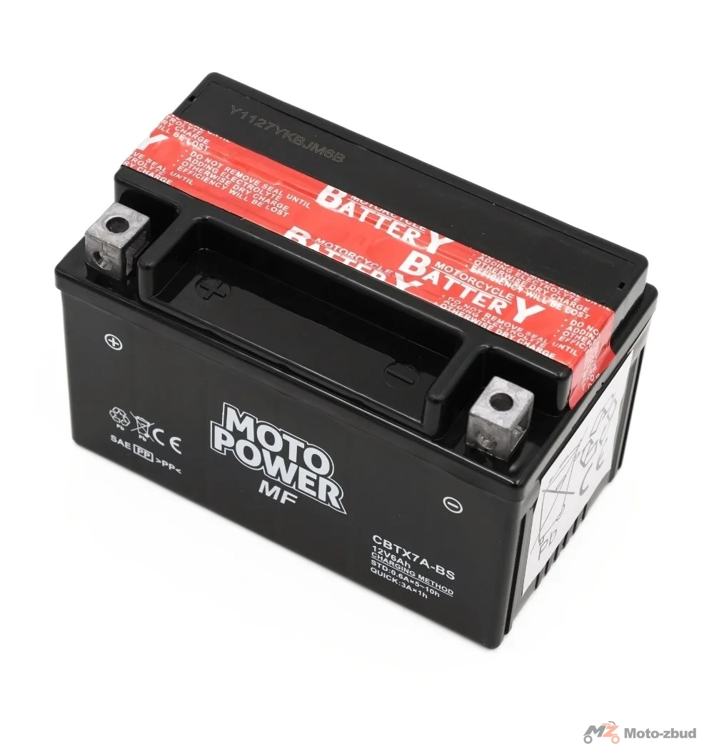 Akumulator MOTO power 12 V/6 Ah CBTX7A-BS suchoładowany (+-) (wys.x szer.x dł.) (95*88*150) (pakowane po 6 sztuk) (nr rej.E0011444BW) — ujęcie 2