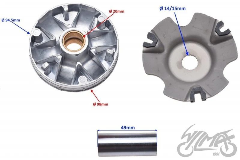 Wariator do Piaggio Zip 50 2T — komplet — ujęcie 2