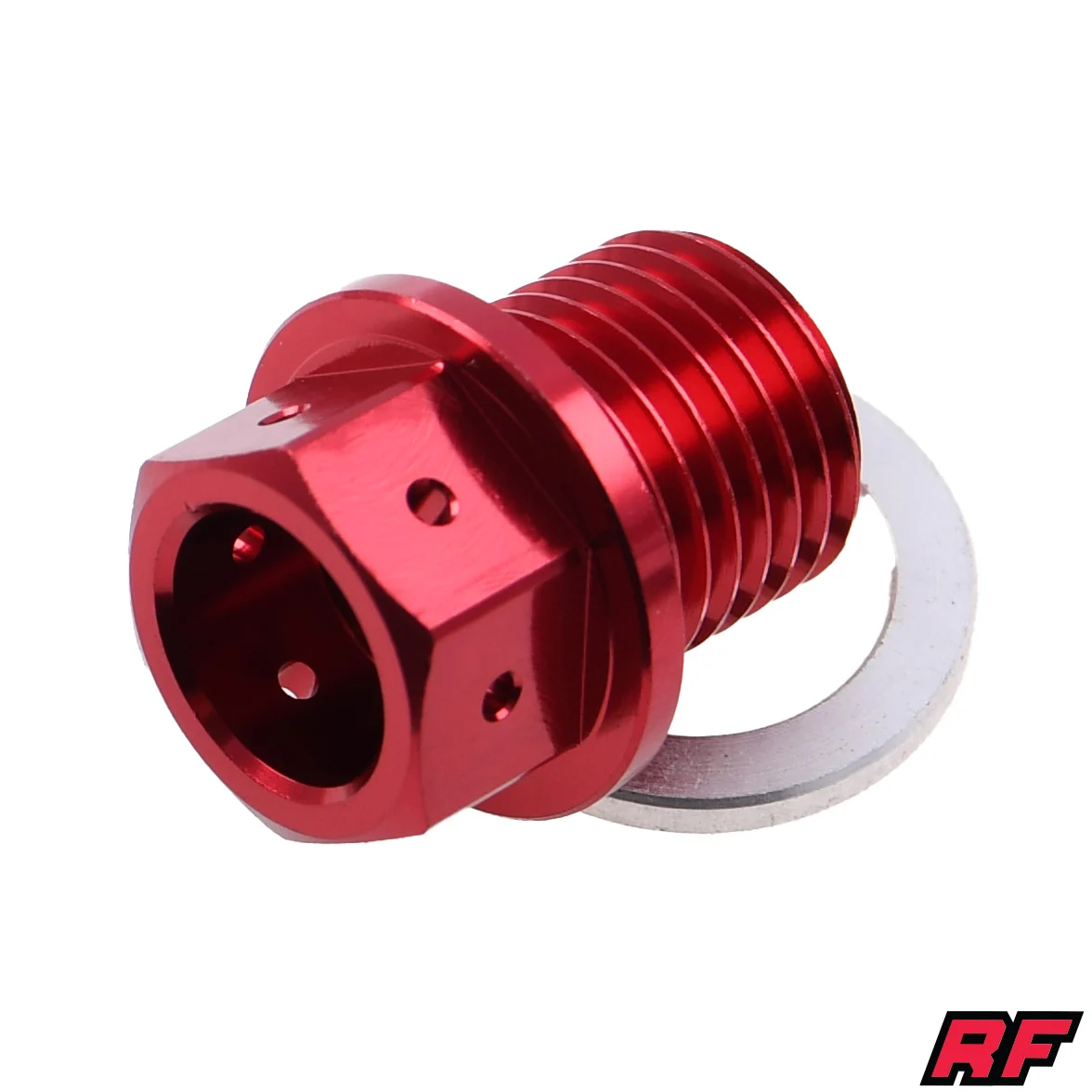 Śruba spustu oleju Simson Racing Force CNC M14 × 1,5 mm z magnesem czerwona — ujęcie 1