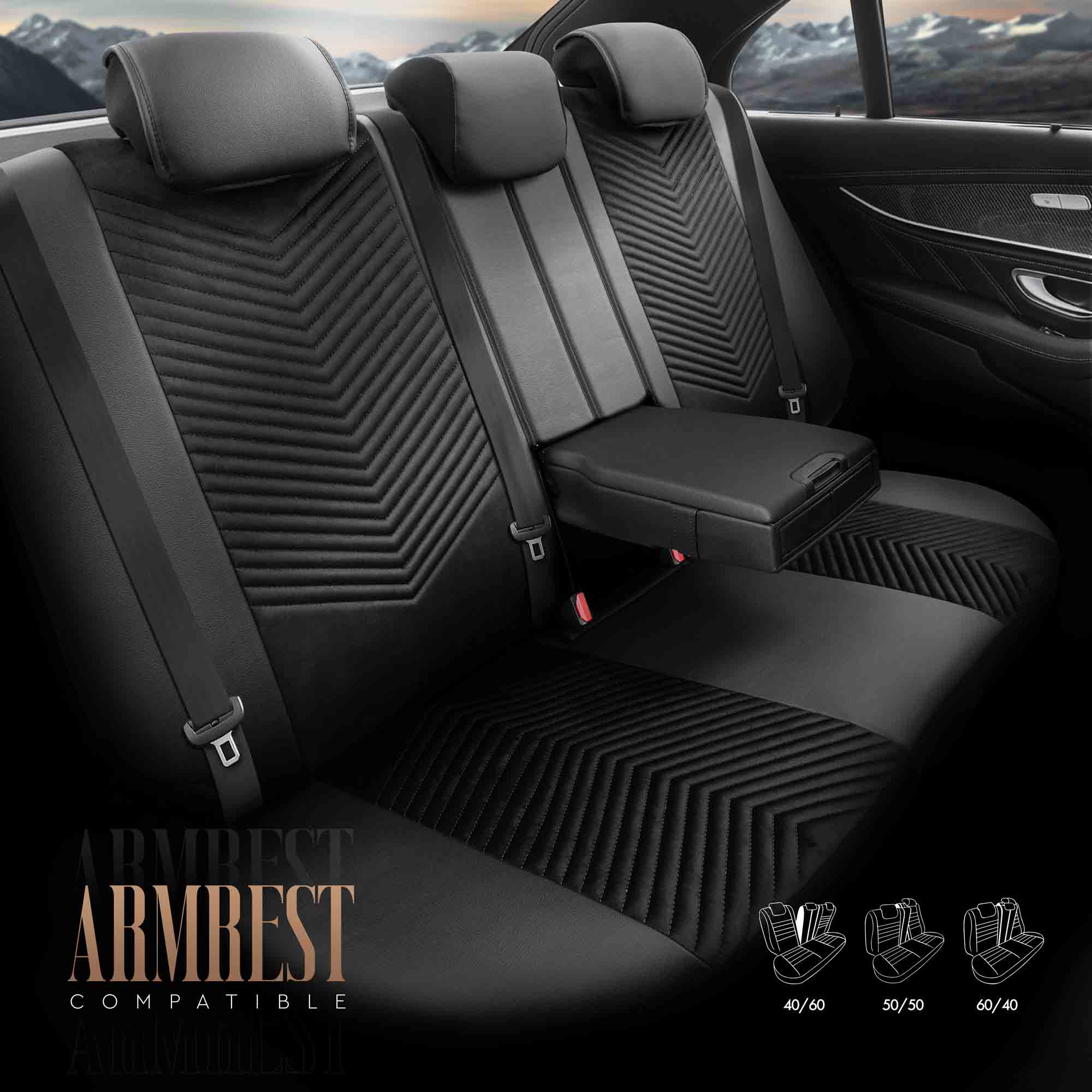 Komplet pokrowców na fotele samochodowe OTOM ADVANCED 204 BLACK BABYFACE 3-ZIP — ujęcie 6
