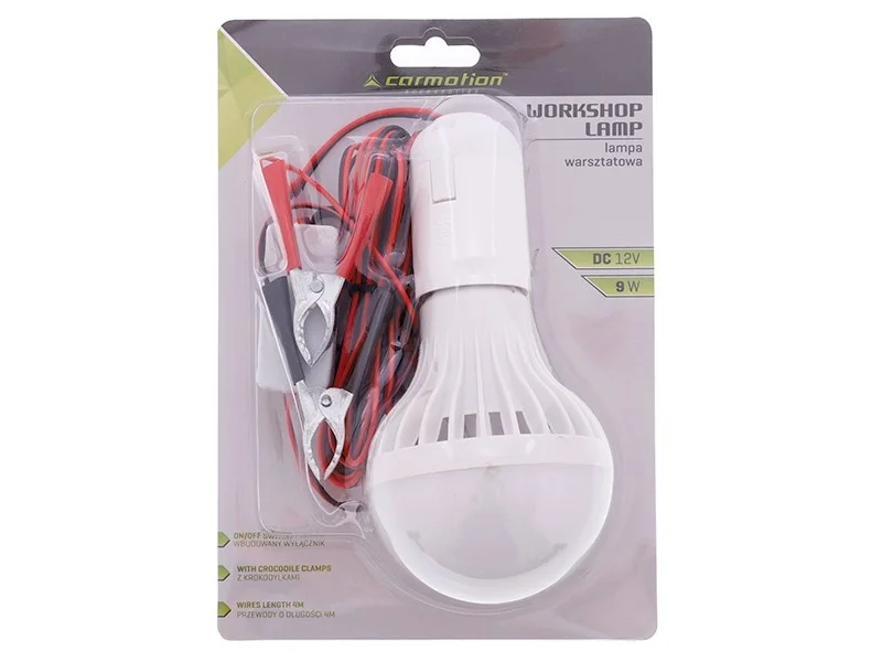 Lampa warsztatowa led 12v z zaciskami - krokodylkami — ujęcie 2