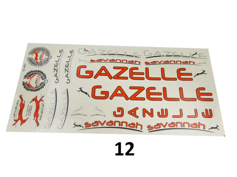 Kalkomania rowerowa gazelle czerwona KR4