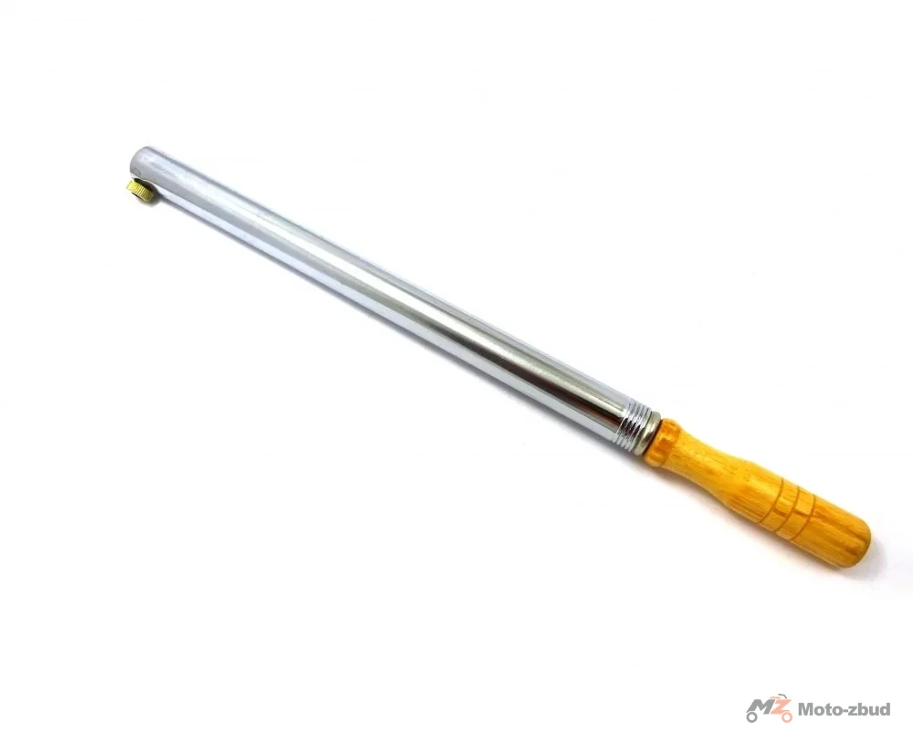 Pompka rowerowa retro d/v metalowa z drewnianą rączką 400 mm