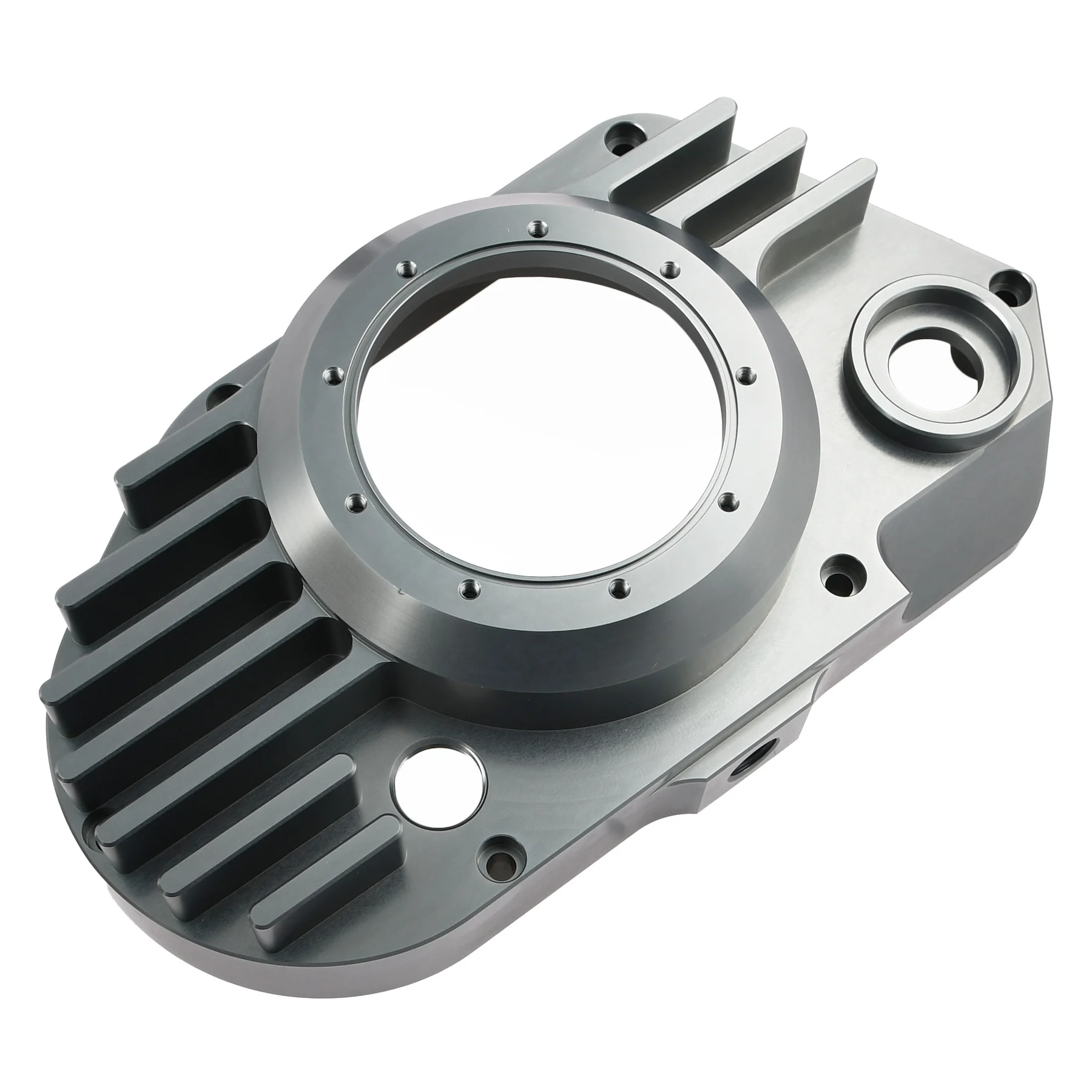 Pokrywa silnika Simson S51 SR50 lewa aluminium CNC clear titanium + śruby DPR Performance — ujęcie 2