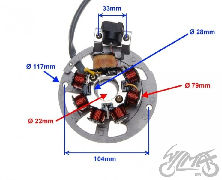 Stator zapłonu 7 cewek WSCJ00440 2T — ujęcie 4