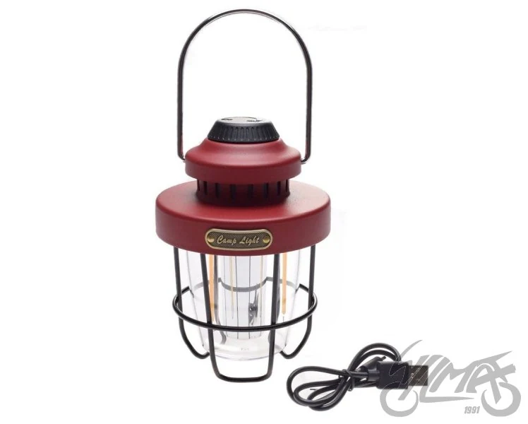 Lampa retro camping czerwona