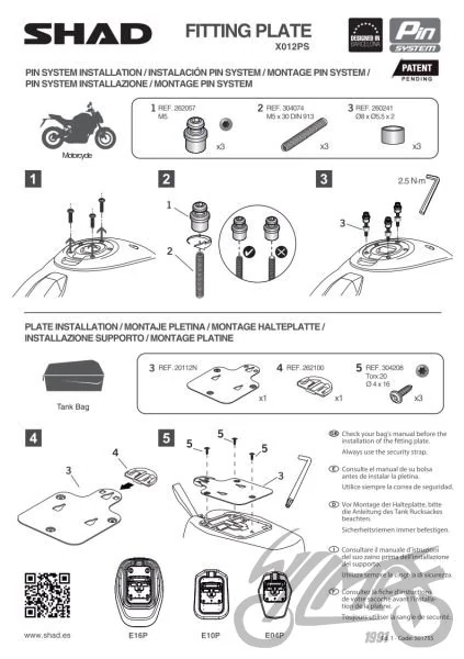 Mocowanie torby SHAD do Yamaha MT 07 / FJ09 / MT 09 TRACER / TRACER 900 / TRACER MT09 GT — ujęcie 4