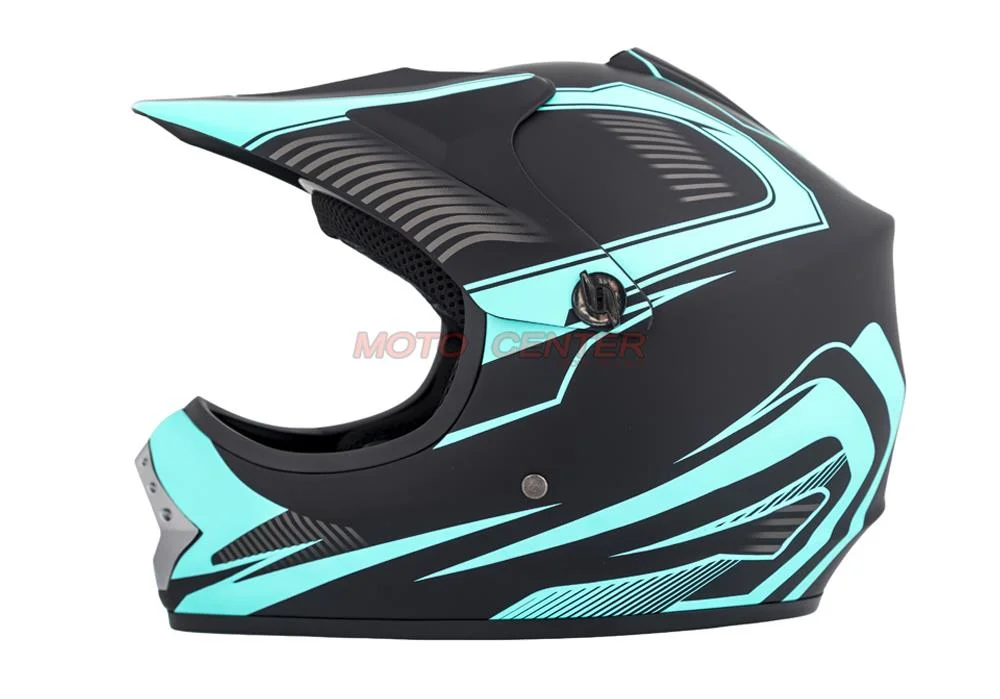 Kask crossowy MPX Dziecięcy WL-801A czarny mat/niebieski S — ujęcie 2