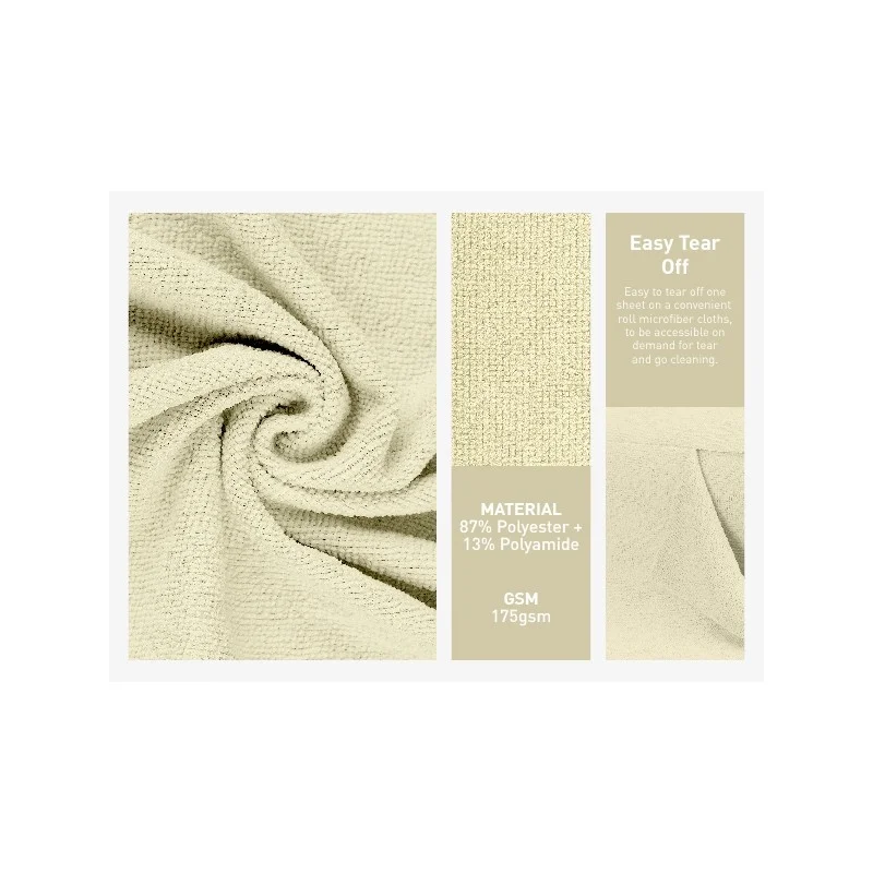 Ręcznik z mikrofibry FANTASTICLEAN 30x30cm 75szt 175g/m2 Beżowy — ujęcie 2