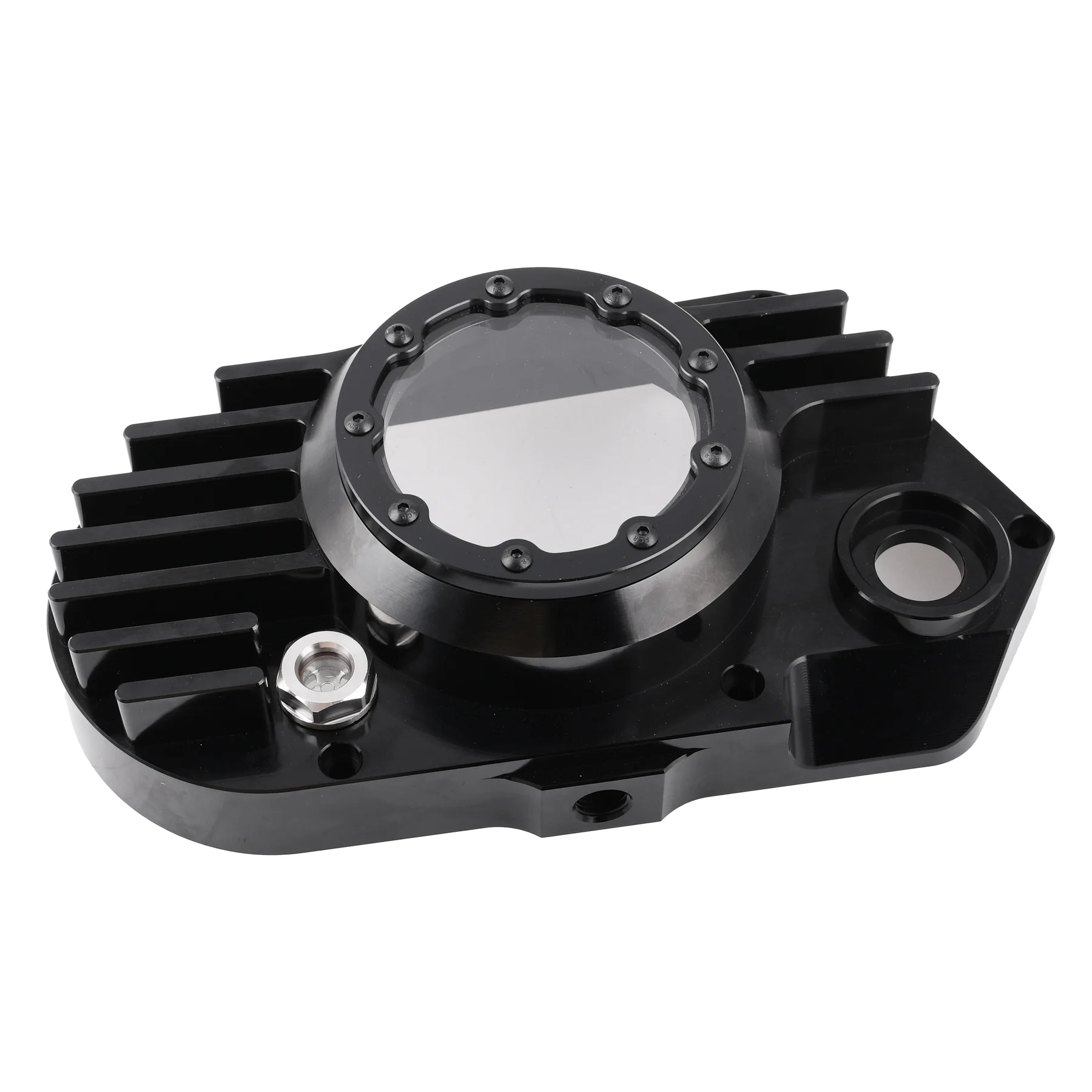 Pokrywa silnika Simson S51 SR50 lewa aluminium CNC clear czarna + śruby DPR Performance — ujęcie 10