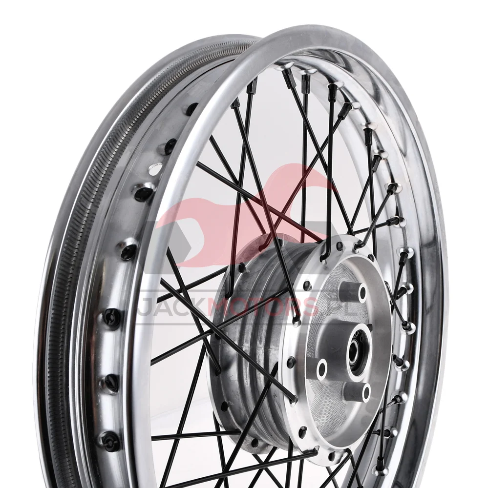 Koło jezdne Simson 1,85 × 16 S50/51/70 chrom DPR Classic czarne szprychy — ujęcie 4
