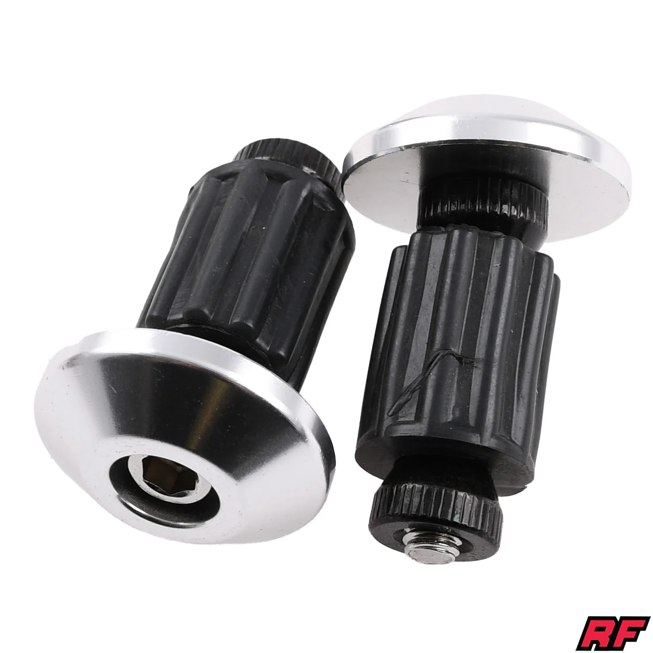 Ciężarki kierownicy Racing Force V5 aluminium CNC srebrne kpl. — ujęcie 1